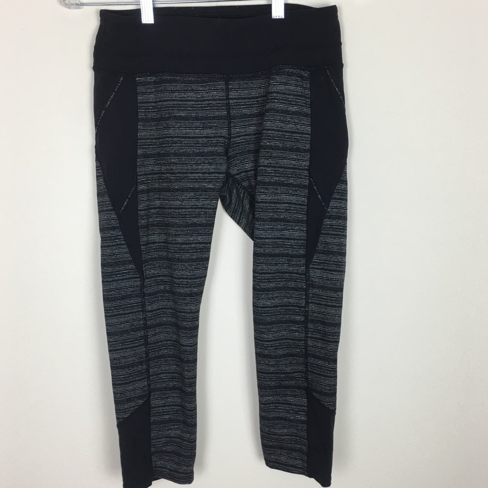 Athleta black with stripes Leggings | Size Small